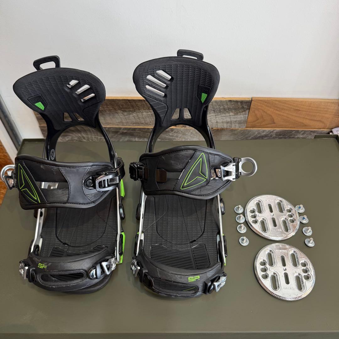 SP スノーボードビンディング ブラック/グリーン