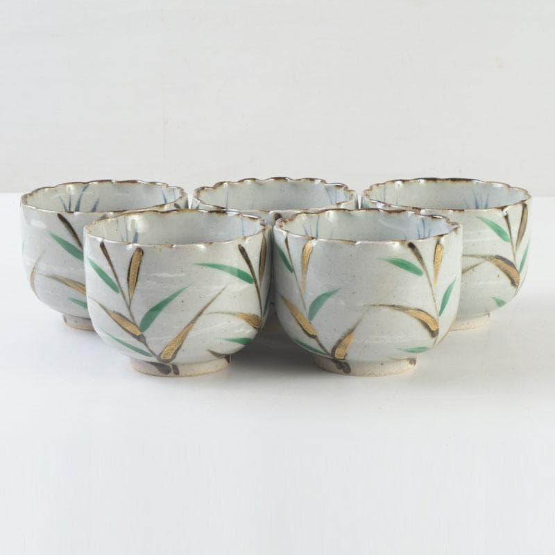 和食器　茶懐石　幸兵衛窯　芦文　小鉢　五客　共箱　N　9373