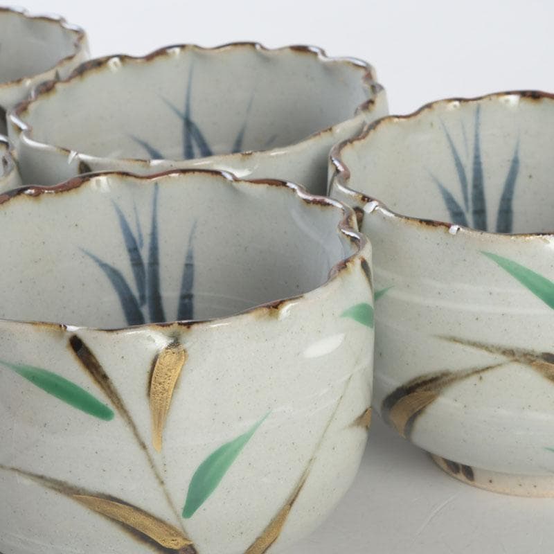 和食器　茶懐石　幸兵衛窯　芦文　小鉢　五客　共箱　N　9373