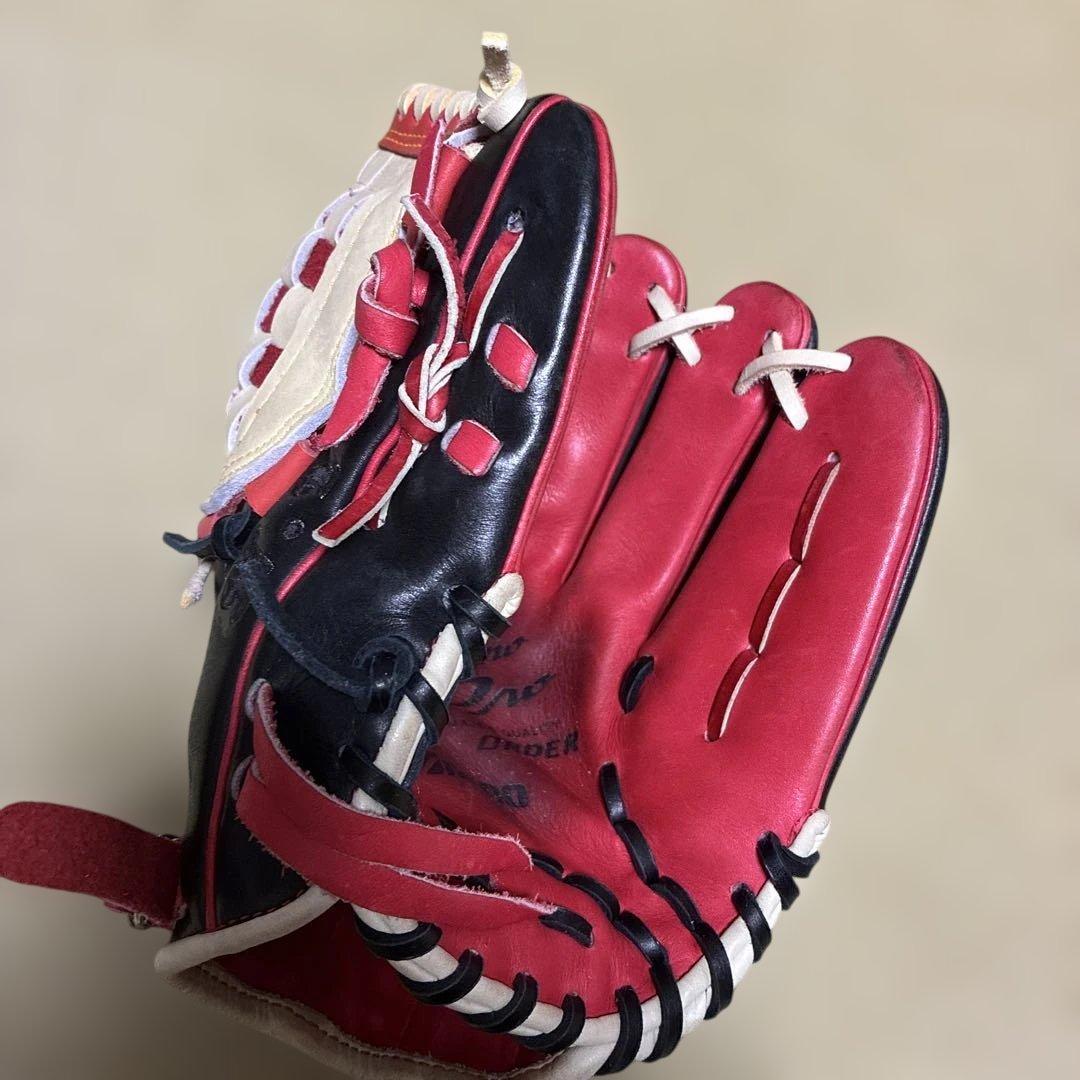 Mizuno Pro 軟式グローブ 黒/赤
