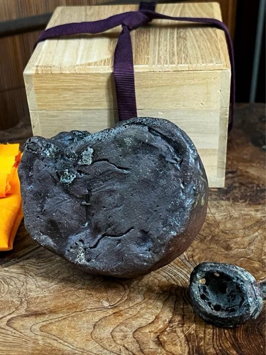 時代 古備前 眠り猫 香呂 在銘 合箱