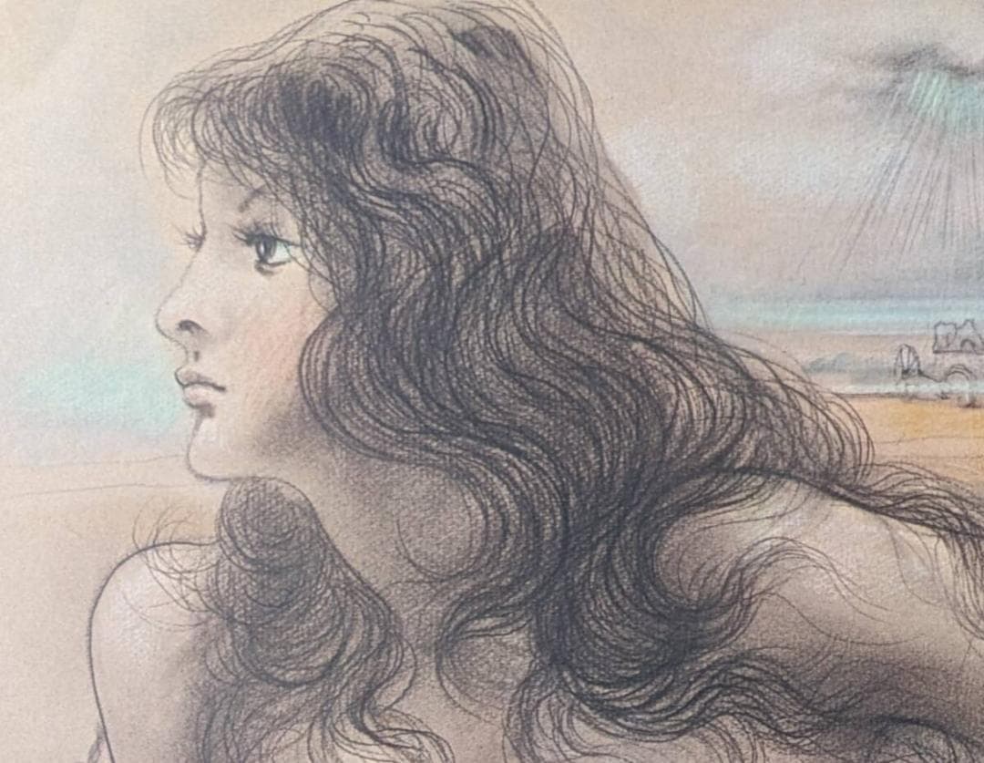 古沢岩美、「沙漠のマドレーヌ」、厳選、希少画集・額装画、限定800部、人気作品