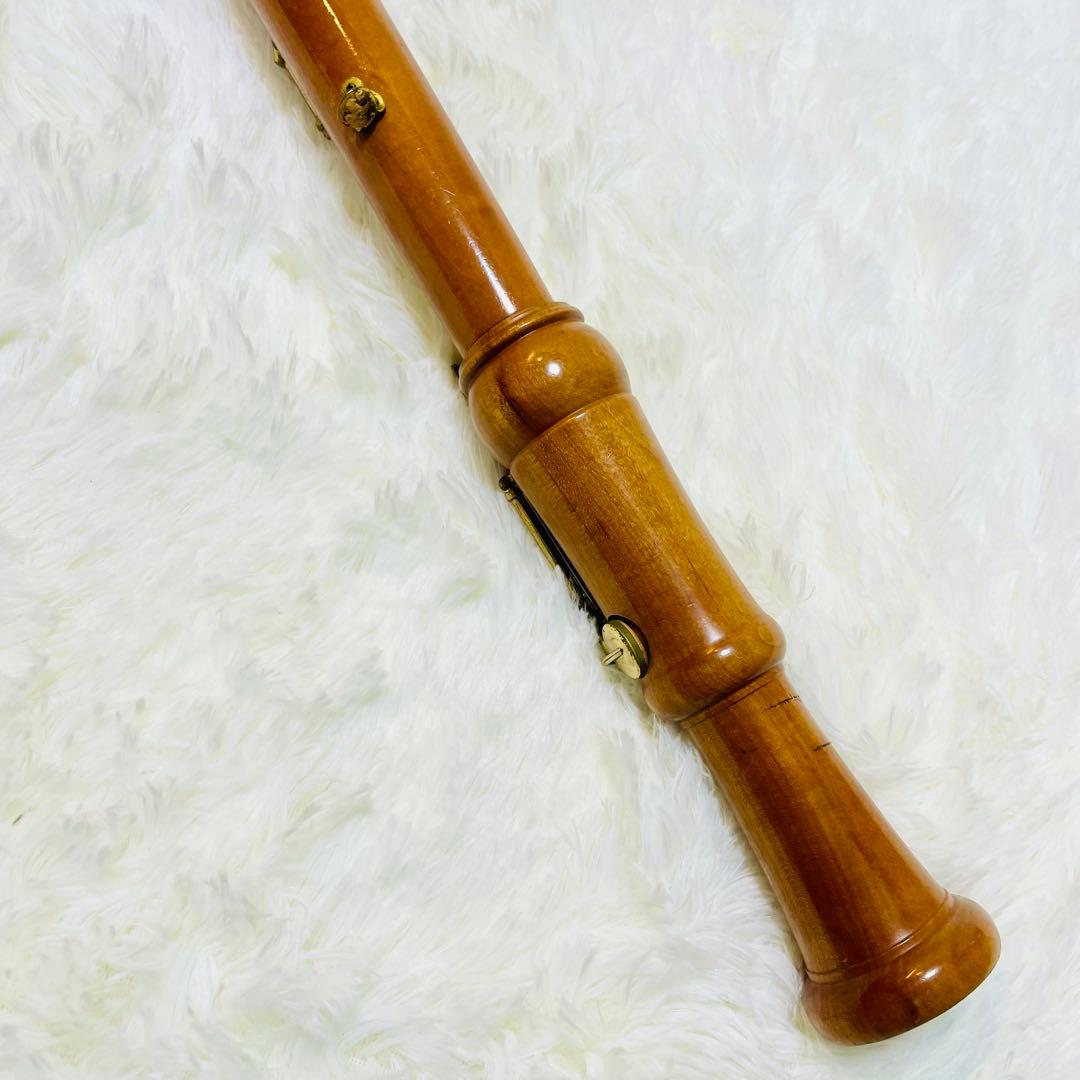 希少な美品　zen-on バスリコーダー　3本継ぎ　ゼンオン　　全音　ケース付き