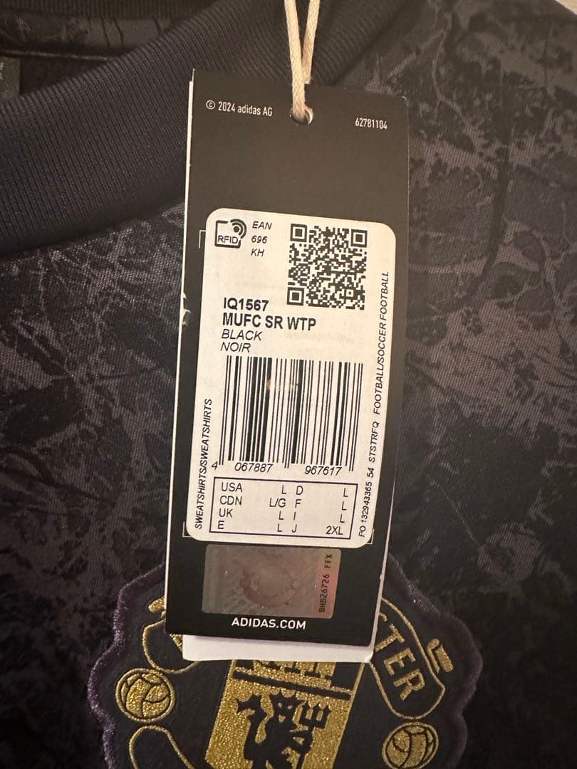 【新品】マンチェスターユナイテッド ストーンローゼズ　プレマッチトップ　長袖