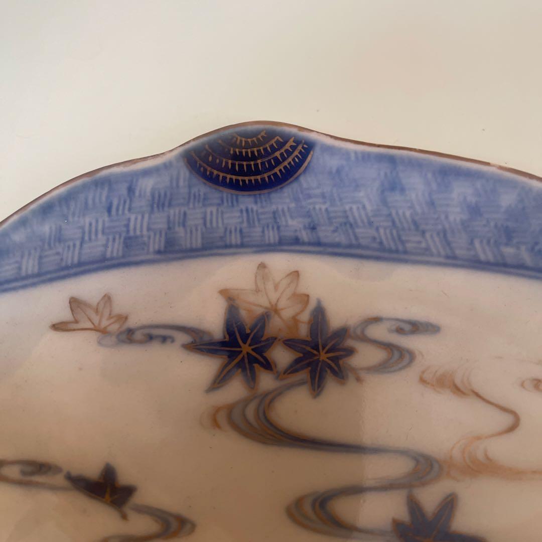 江戸時代　古伊万里　笠【頭に被る笠】型皿 2客