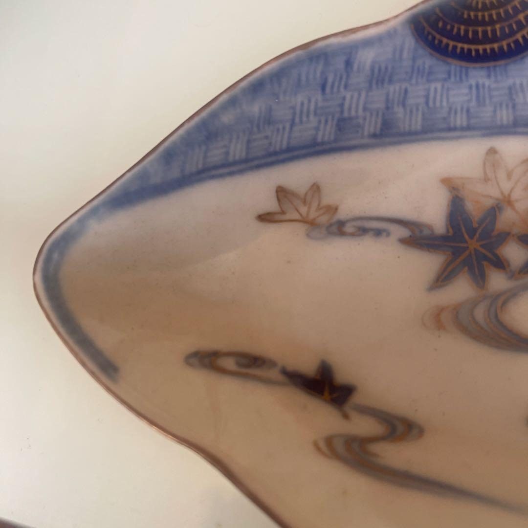 江戸時代　古伊万里　笠【頭に被る笠】型皿 2客