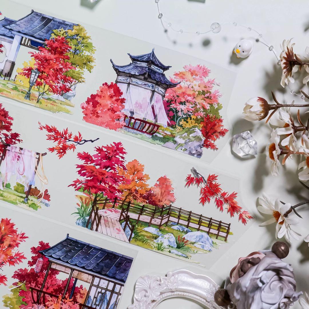 【7903】海外　マステ　5m巻売り　PETマスキングテープ　秋