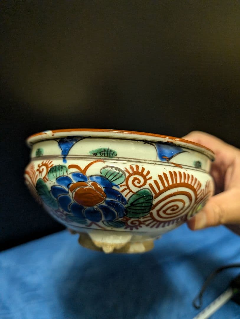 灰入れ香炉古伊万里赤絵