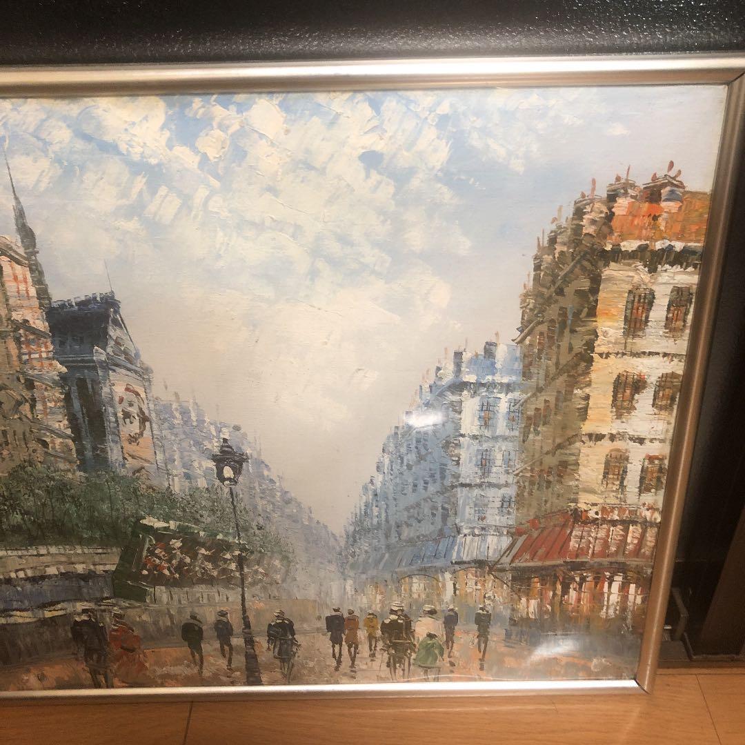 油絵　パリの街角