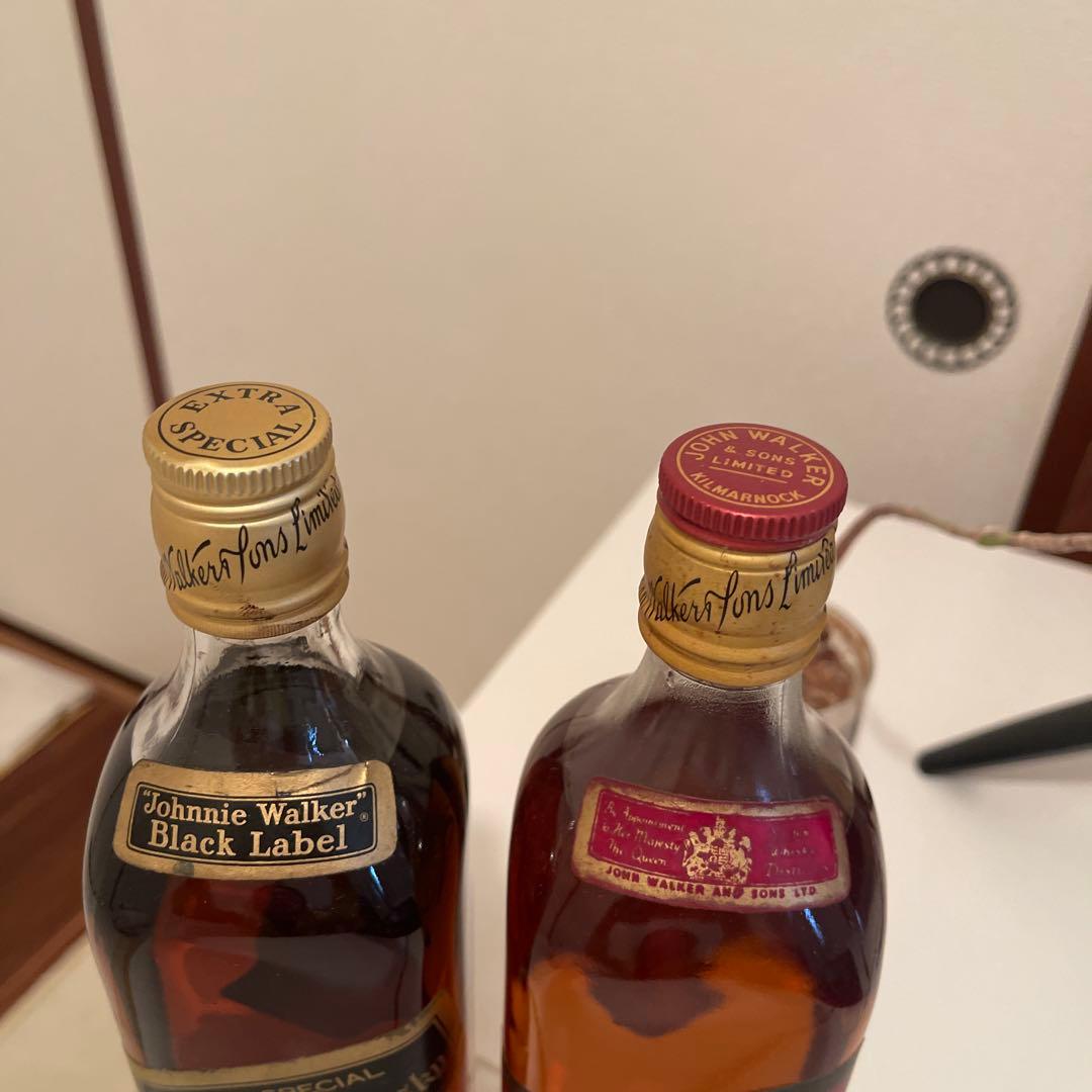 ジョニーウォーカー 特級　ブラック　レッド　70年代 白紋章　セット