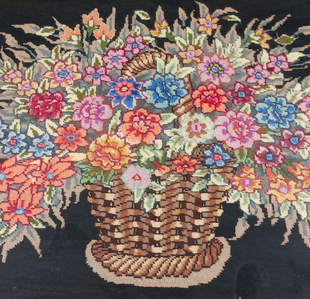 専用Y2315 ペルシャ絨毯 タブリーズ産 ウール×シルク 絵画絨毯 額装