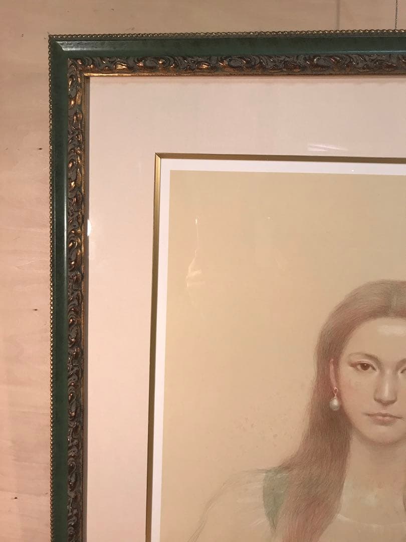 中山忠彦　「真珠の耳飾り」　リトグラフ　直筆サイン・エディション有り