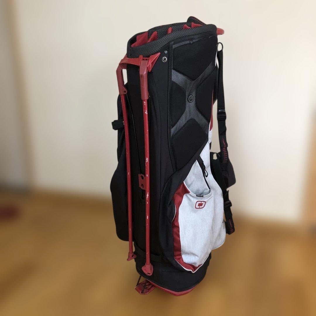 OGIO キャディバッグ ホワイト/レッド アイアンカバー付き！