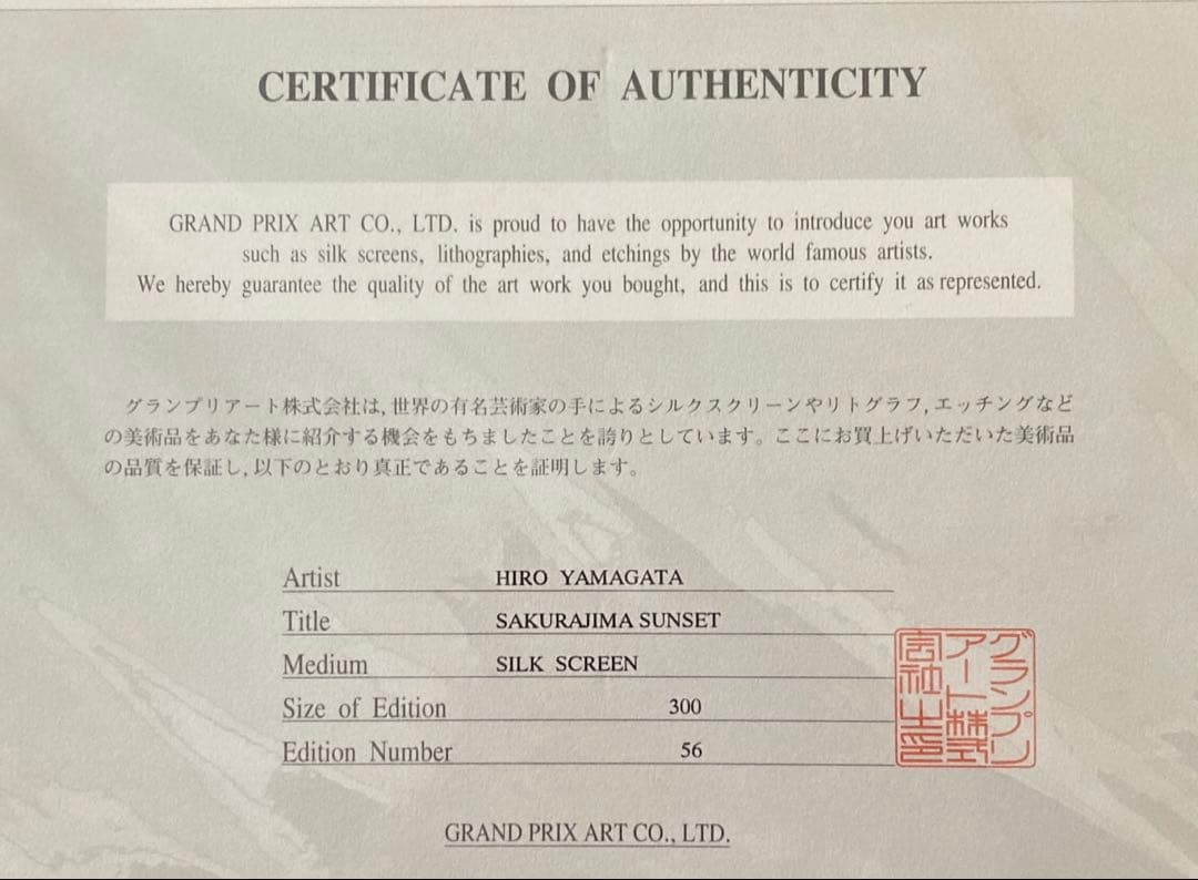 Hiro Yamagata SAKURAJIMA SUNSET 桜島　鹿児島