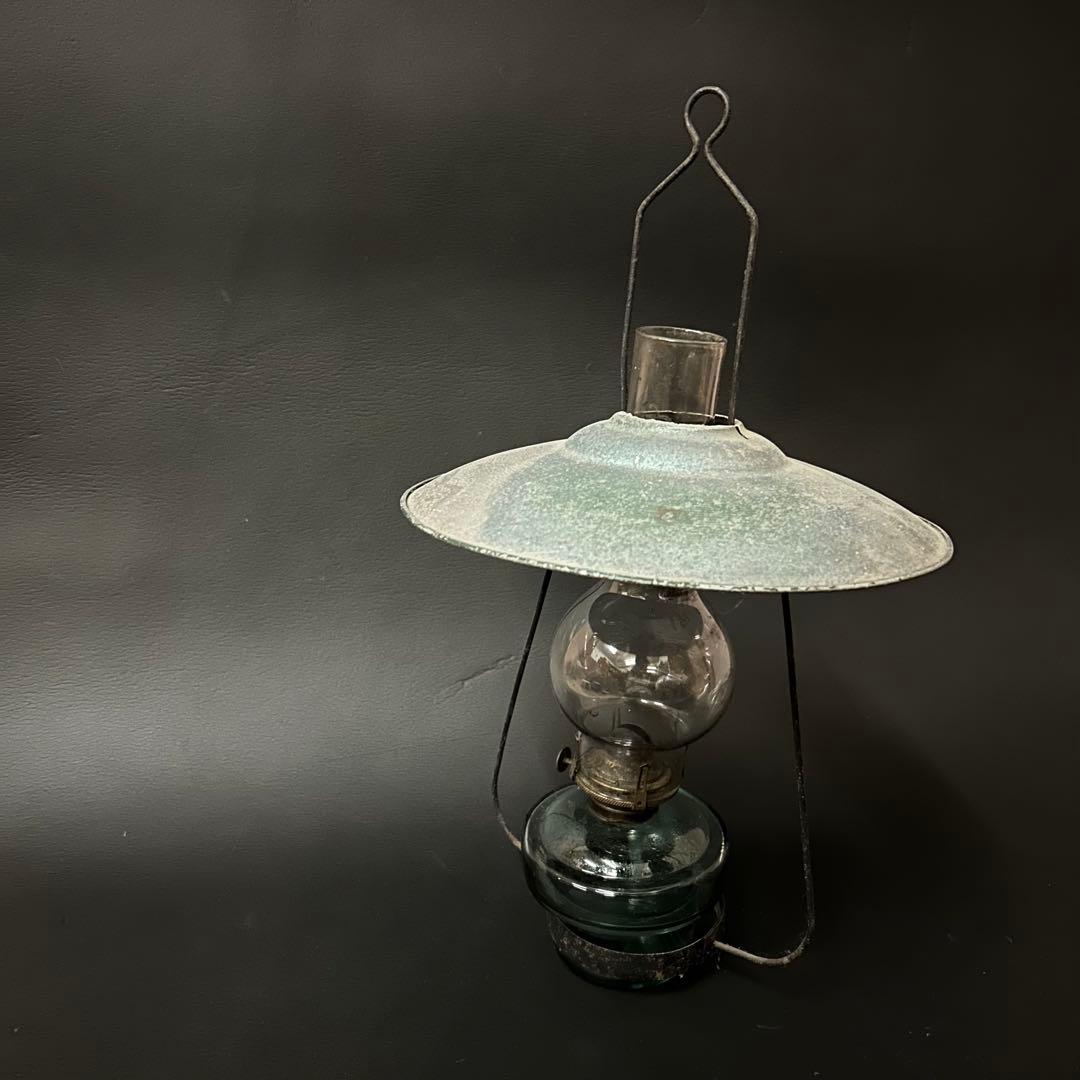 【希少】ホヤに「保険」印字 吊りランプ レトロ