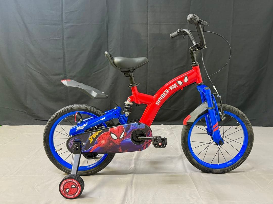 16インチ SPIDER-MAN 子供用自転車 補助輪付き サスペンション付き