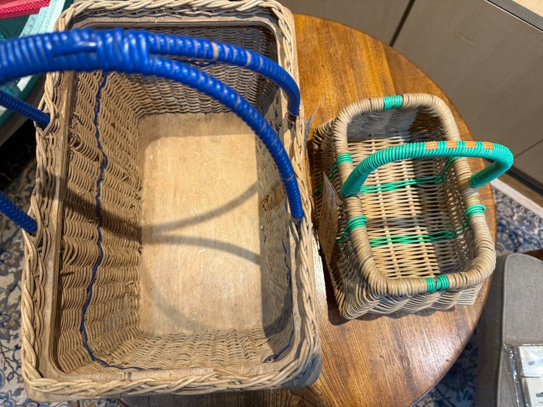 アンティークバスケット　2点セット　ヨーロッパ　ヴィンテージ