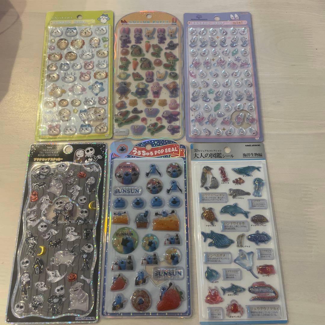 ボンボンドロップ、うるちゅる、コットンパフィーシールセット