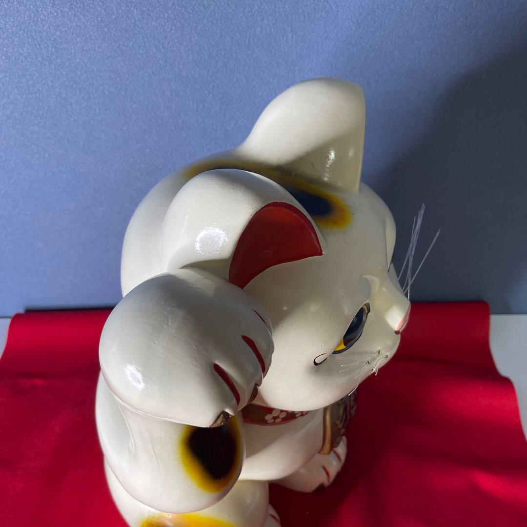 【　年代物　】特大　常滑焼　招き猫　右手招き　金運　昭和　レトロ