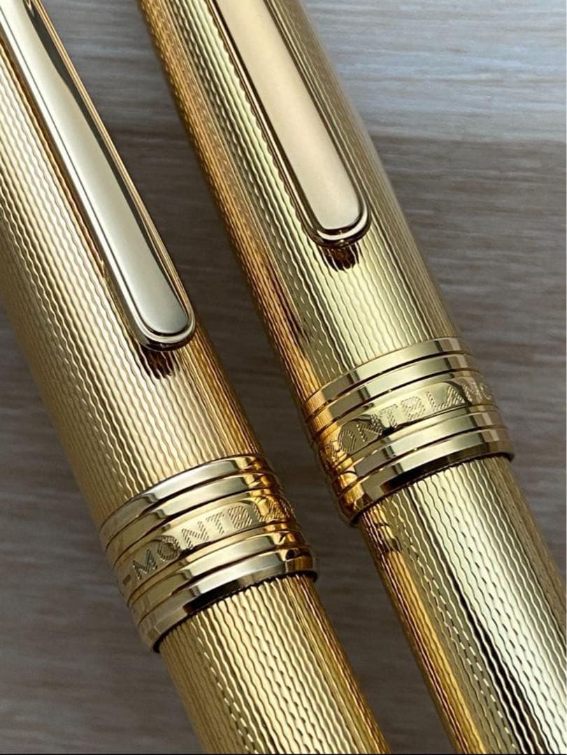 2本　美品 モンブラン ソリテール ゴールドプレート ボールペンとシャーペン