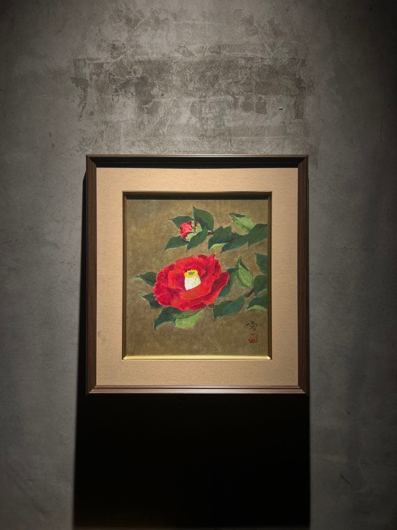 椿　肉筆日本画　作者不詳