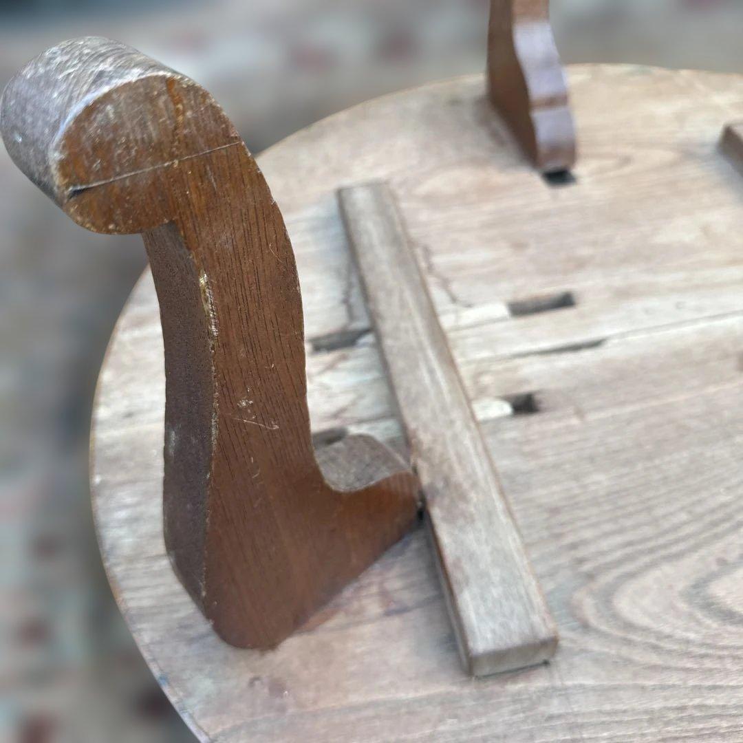 最終お値下げ‼️ヴィンテージ　希少品　猫脚　ちゃぶ台❗️木製円形テーブル