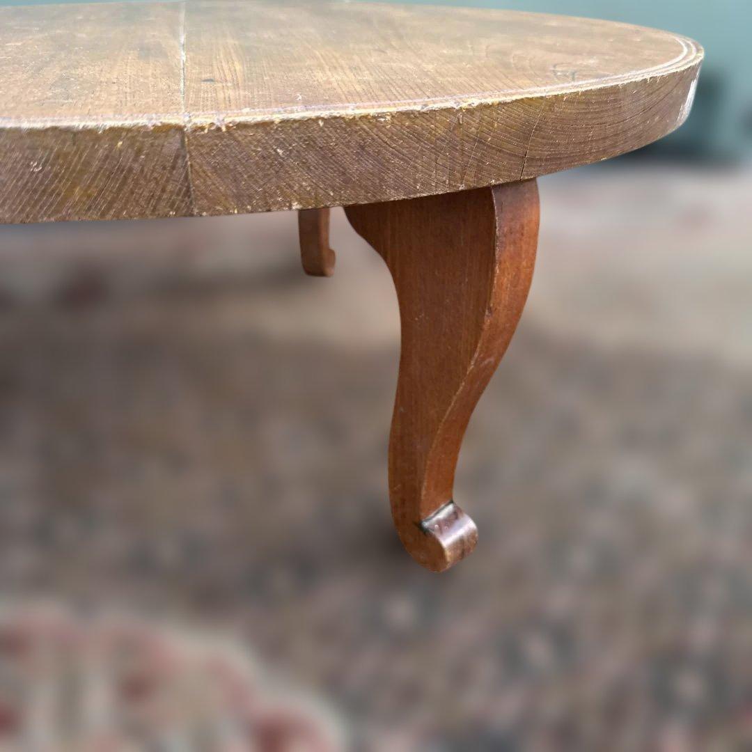 最終お値下げ‼️ヴィンテージ　希少品　猫脚　ちゃぶ台❗️木製円形テーブル