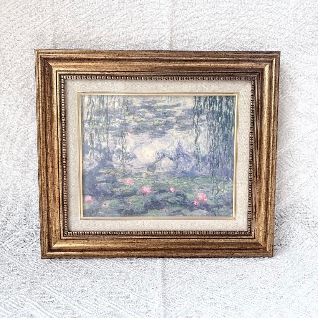 モネ　睡蓮のとき　キャンバス　額入り　★新品