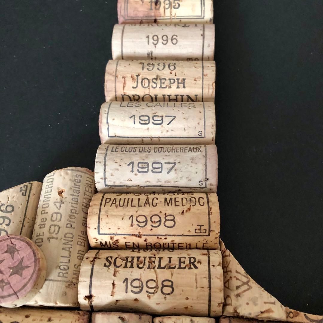 ヴィンテージワインコルク　 コルクアート エレキギター　ハンドメイド　インテリア