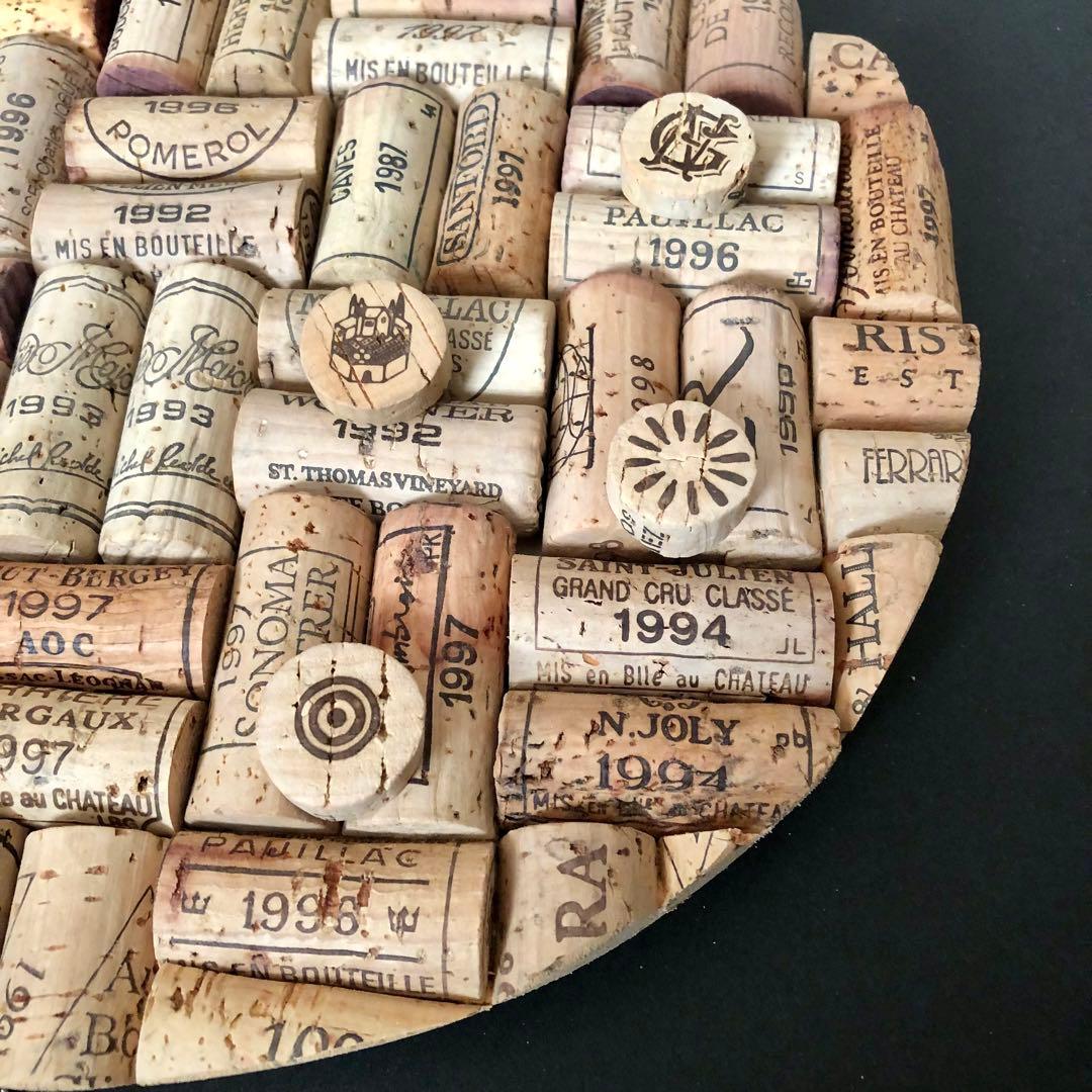 ヴィンテージワインコルク　 コルクアート エレキギター　ハンドメイド　インテリア