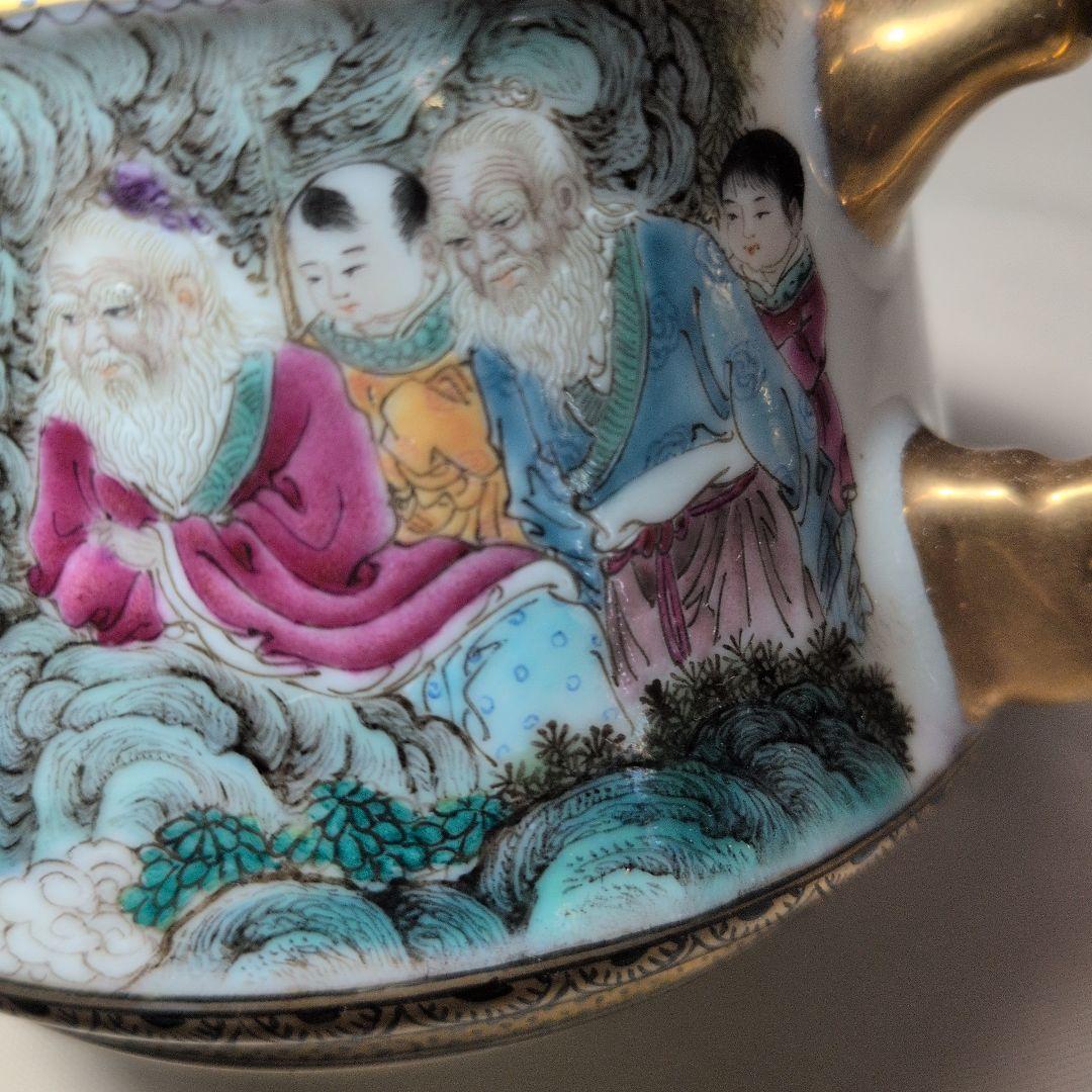 中国美術　乾隆年製　粉彩　急須　ティーポット　茶道具