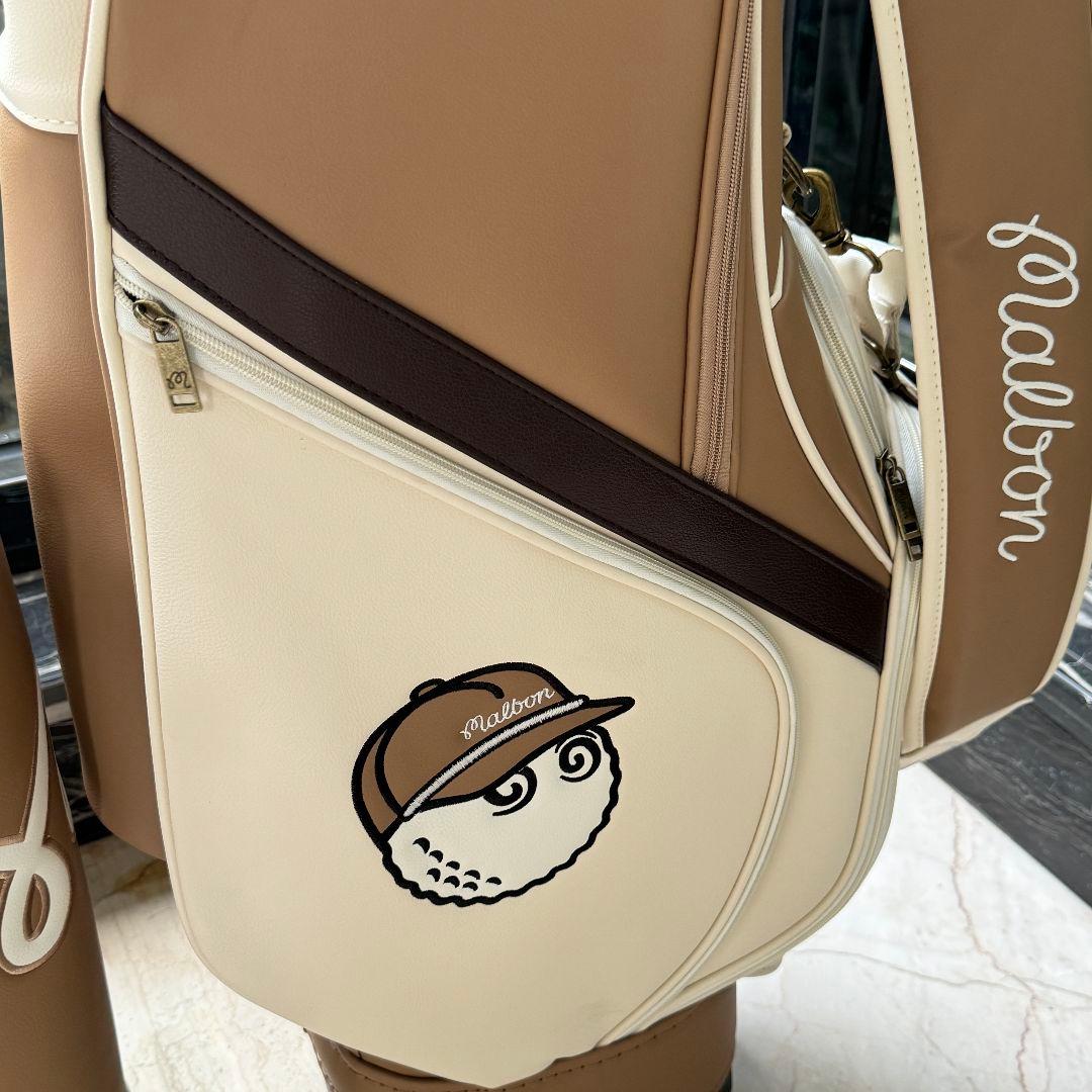 即発送現品限★Malbon Golf キャディバッグ ベージュキャスター付き