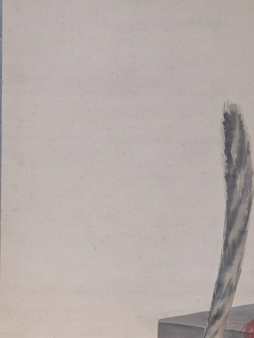 【真作】掛軸　太刀兜　武具と太刀の雅趣　武者飾り　勇壮絵　共箱入　U104