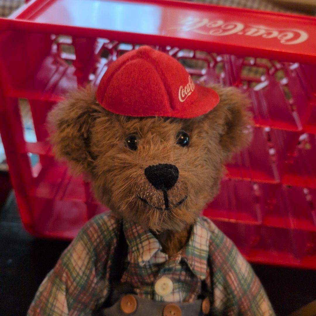 コカ・コーラオリジナルテディベア　木製カート付き