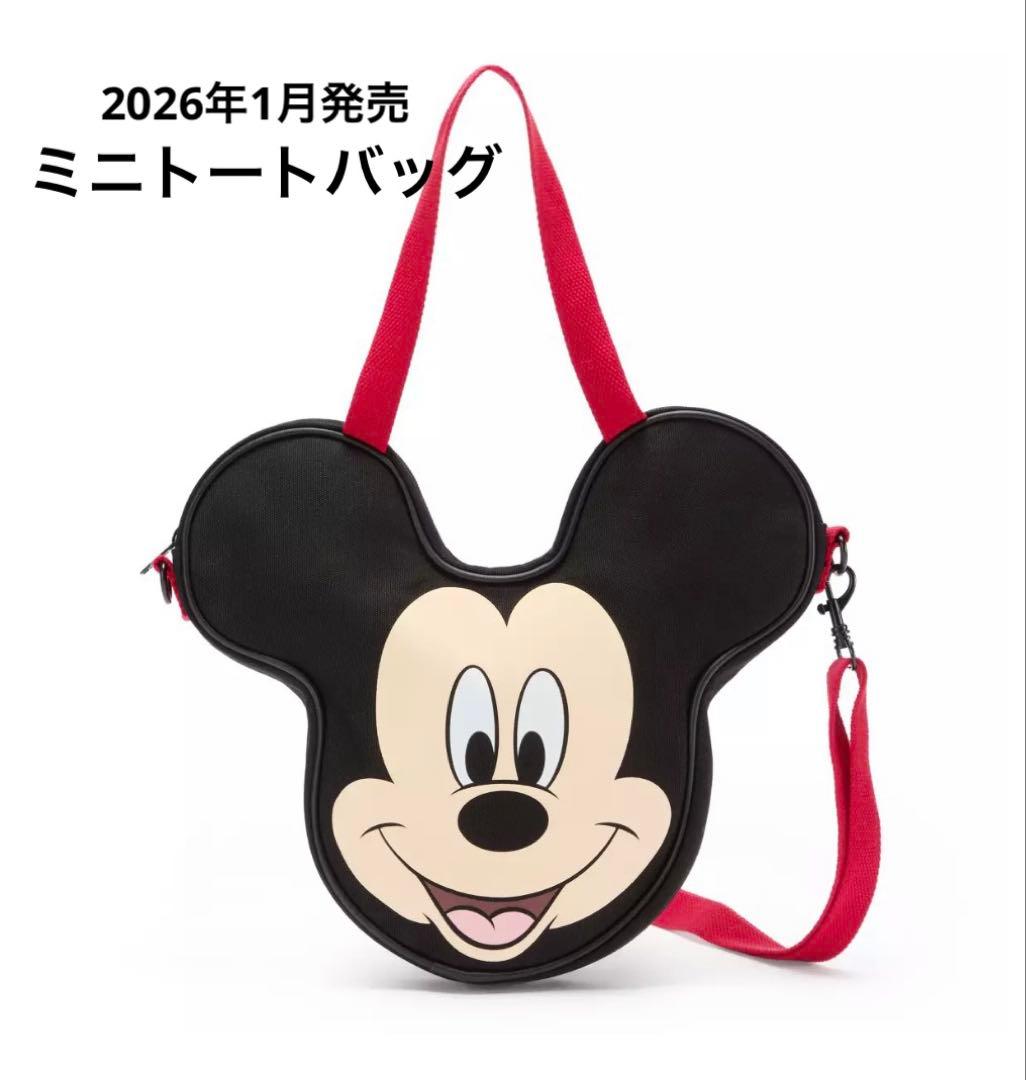 新作 2026 ディズニー ミッキー ビッグフェイス ミニトート ショルダー
