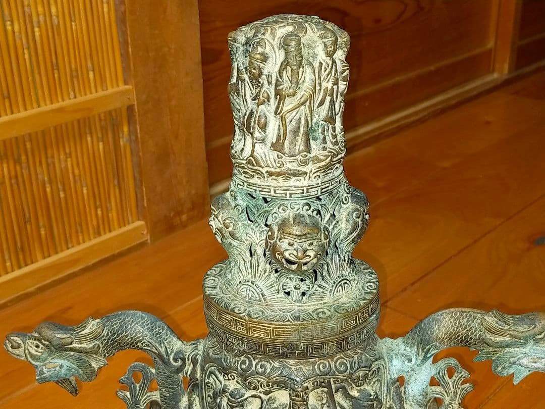 ♥とても古い　銅製　大香炉　在銘　骨董品
