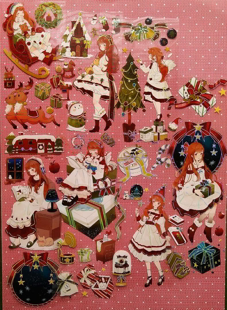 J75＃雪夜赠礼(镭射银)不睡觉切り売り海外人物マステ女の子