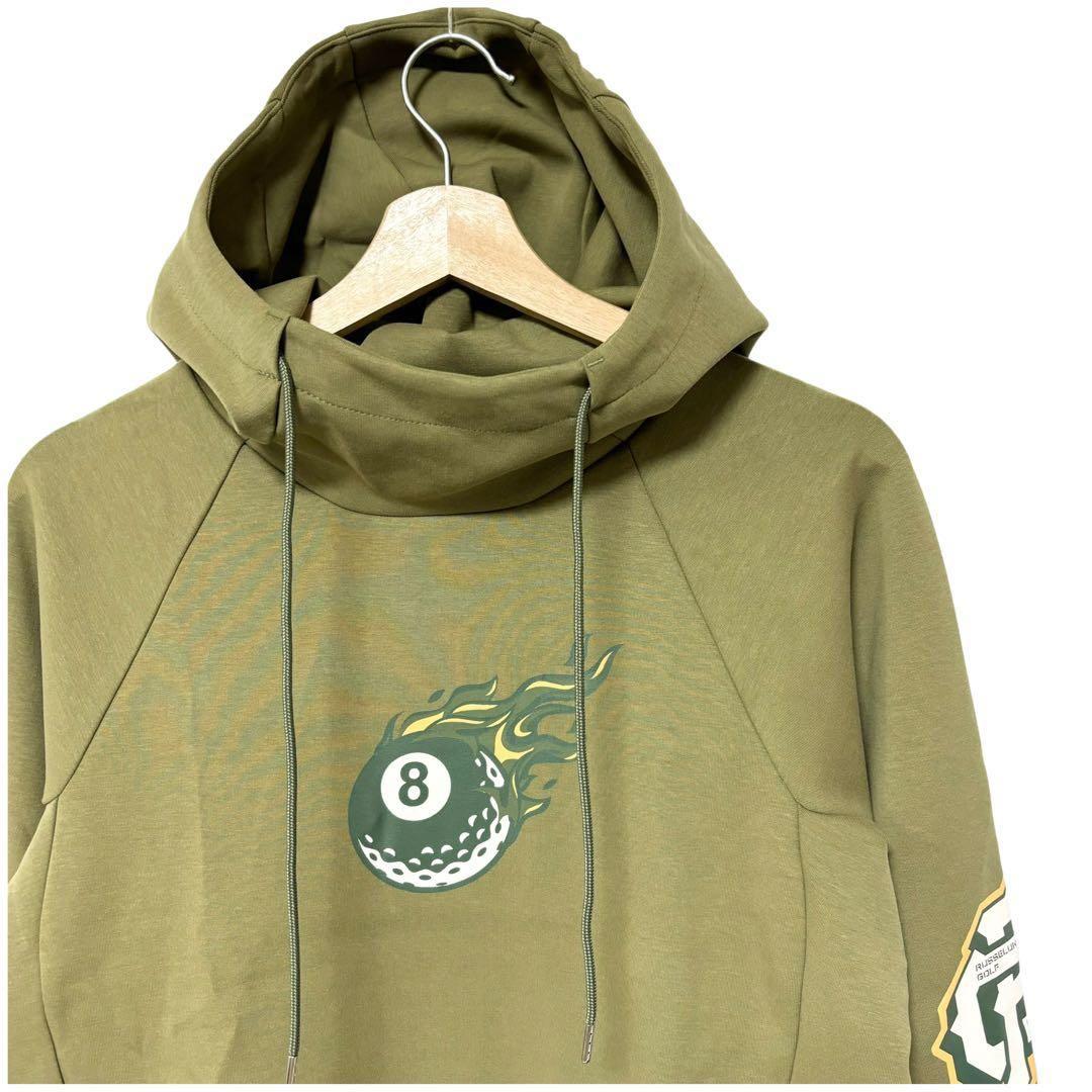 新品 ラッセルノ ゴルフ マスク フーディー マルチロゴ カーキ ゴルフ L 5