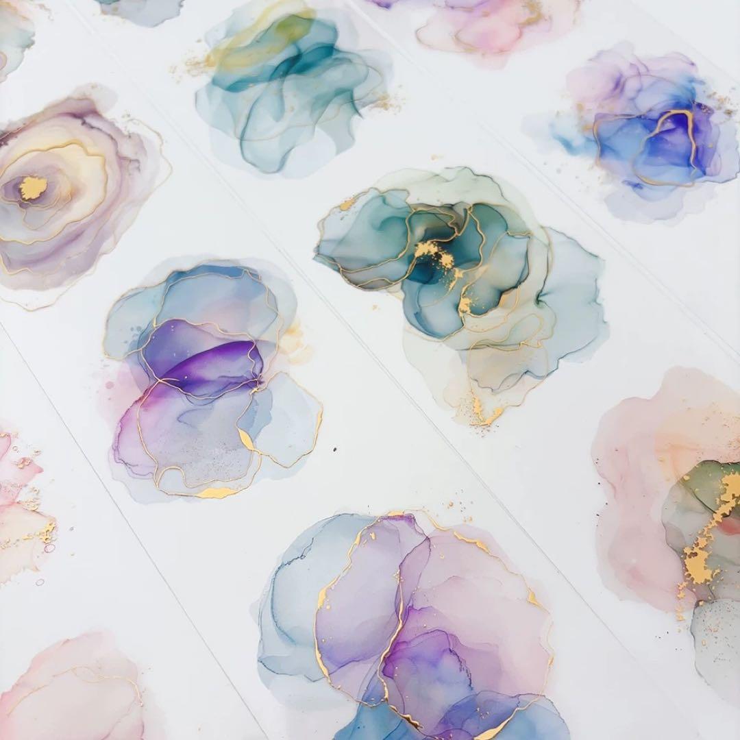 简单手帐《幻彩色块》海外マスキングテープ　マステ 【2283】