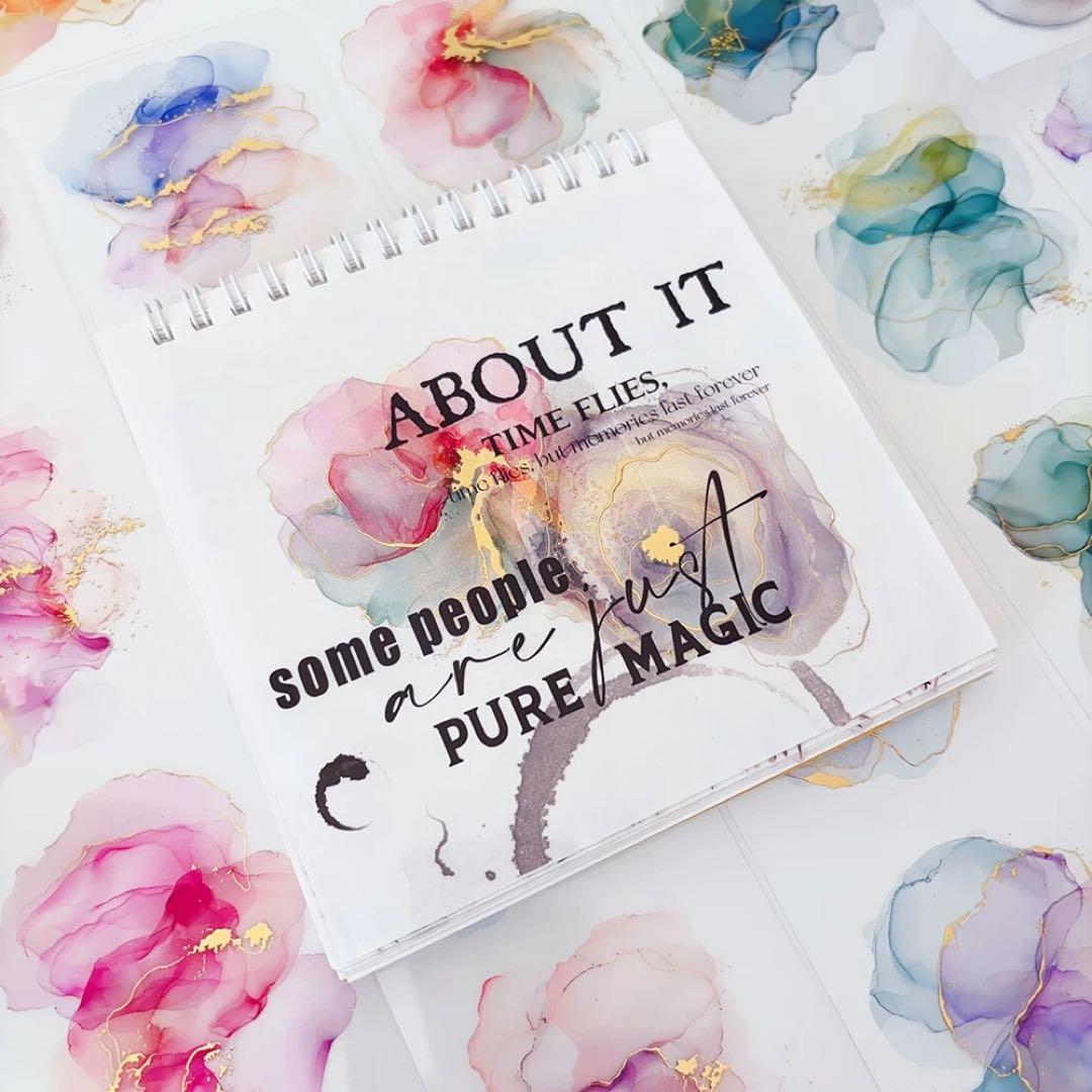 简单手帐《幻彩色块》海外マスキングテープ　マステ 【2283】