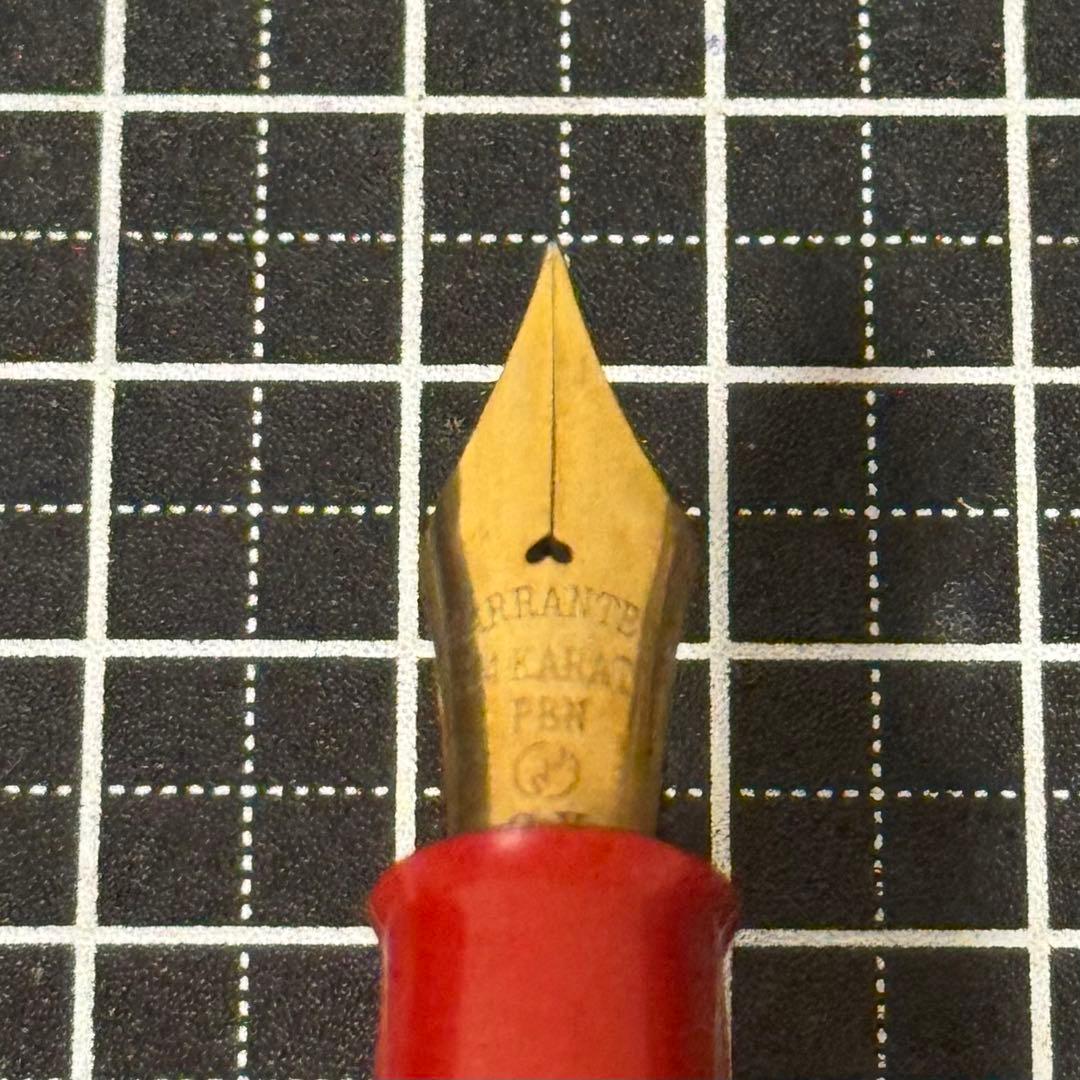 酒井栄助 万年筆 WARRANTED インキ止め式 赤