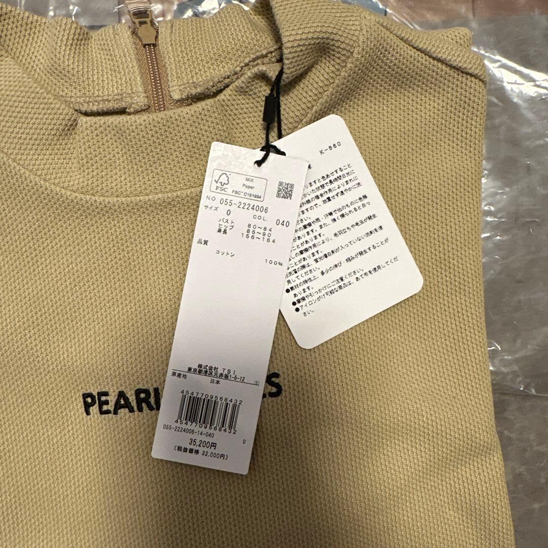 パーリーゲイツ　レオパード柄　長袖　モックネック　ワンピース　ベージュ　春秋