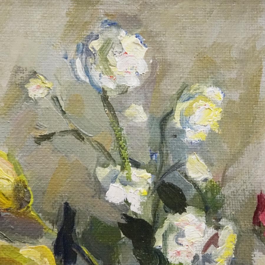 ナワシナ・クランジェフスカヤ『白い花瓶のばら』 8号 静物画 油彩 油絵 絵画
