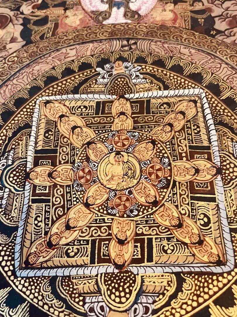 チベット密教 手描き曼荼羅（マンダラ）タンカ【新品・一点物】肉筆画 13