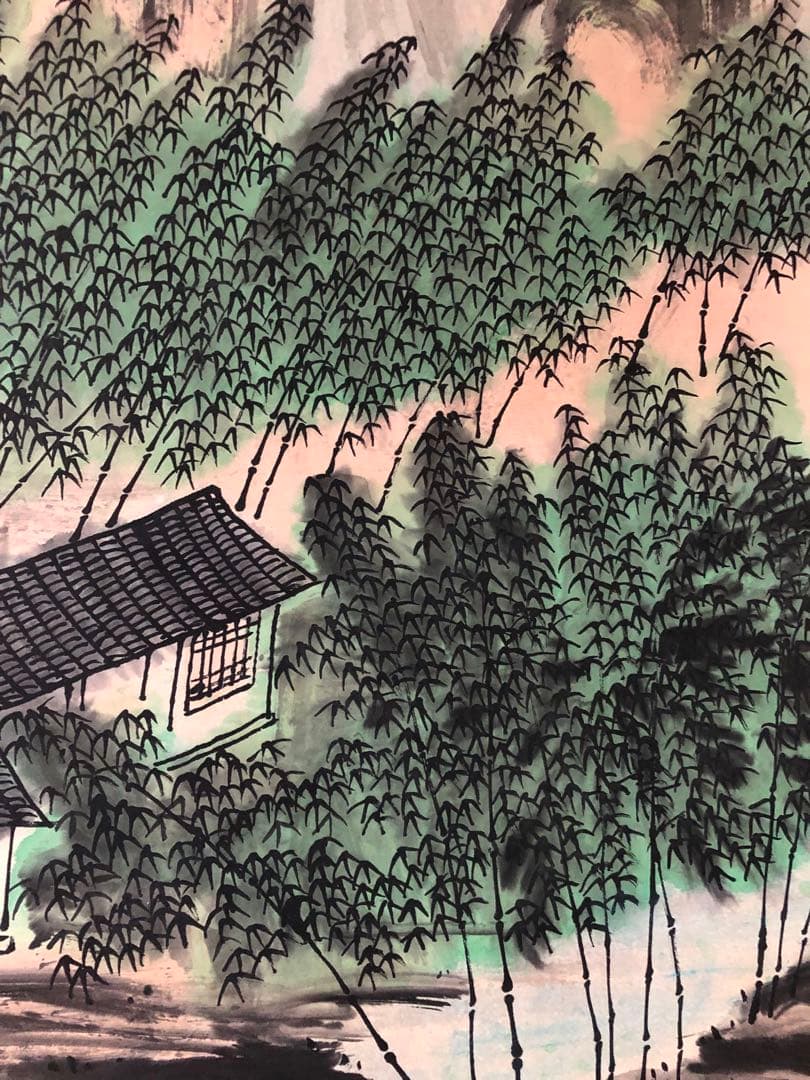 斉白石 山水画 掛け軸 四尺 手描き 中国美術 絵画 書画 山水図 風景画