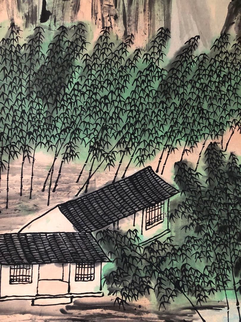 斉白石 山水画 掛け軸 四尺 手描き 中国美術 絵画 書画 山水図 風景画