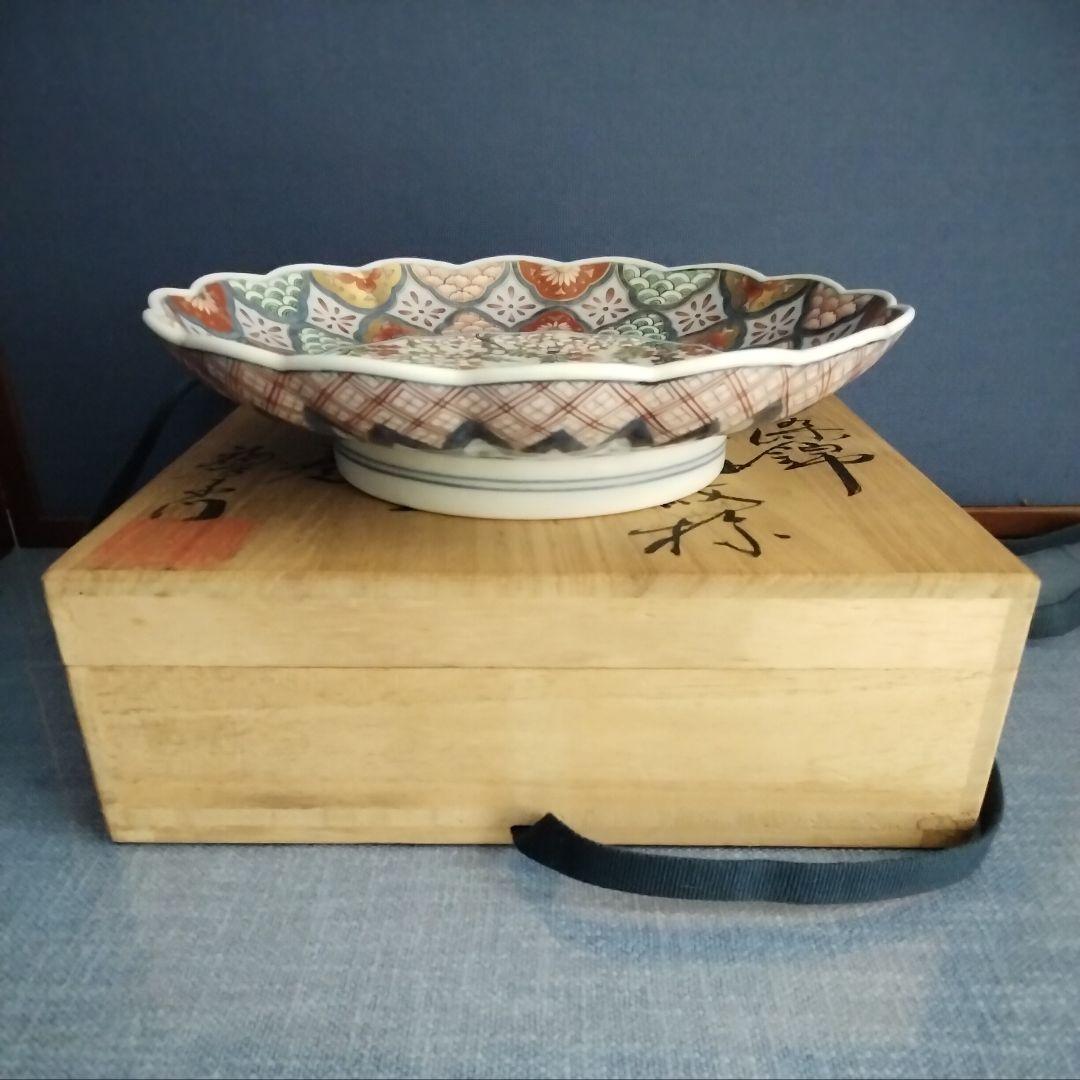 手書き献上伊万里焼　七寸飾り皿　花鳥紋　1枚