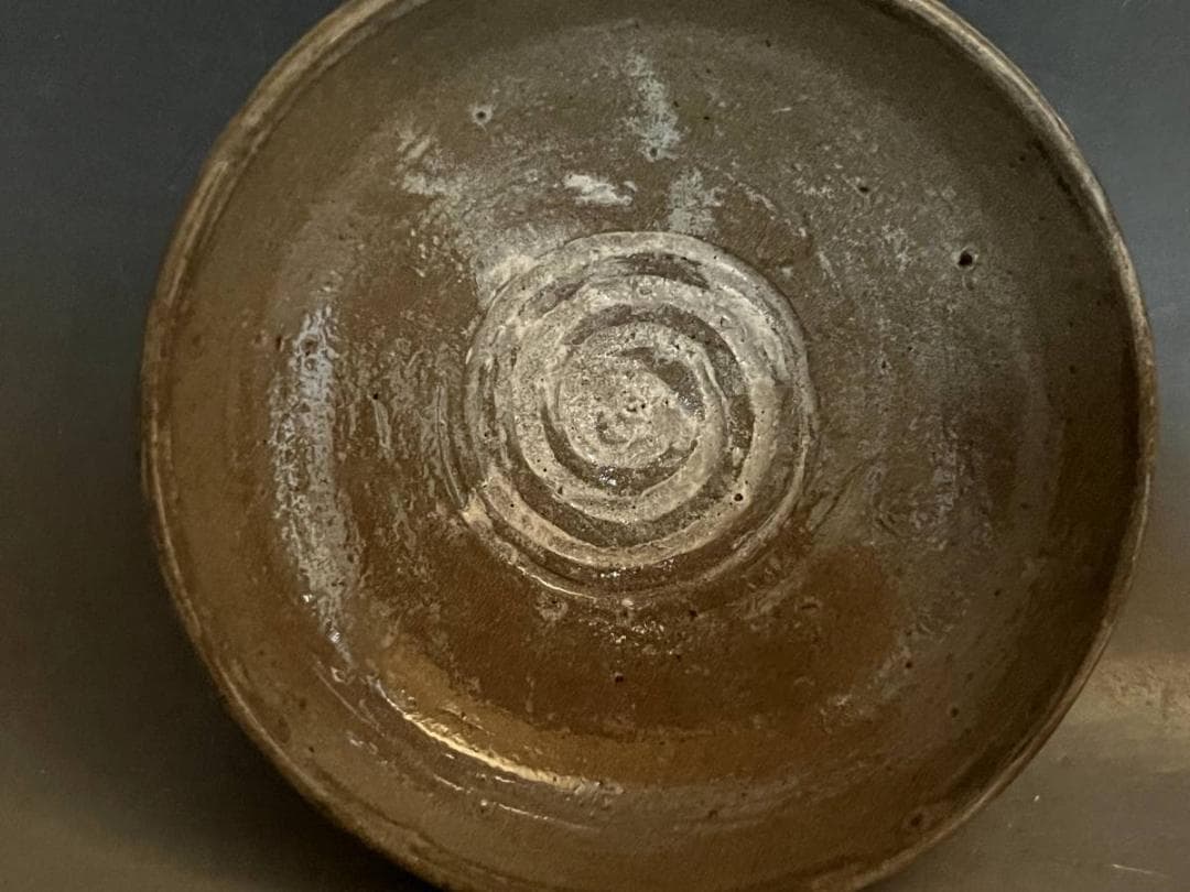 皿■古唐津 平皿 絵唐津 渦巻き 平杯 (江戸期)酒器 古美術 時代物 骨董品■