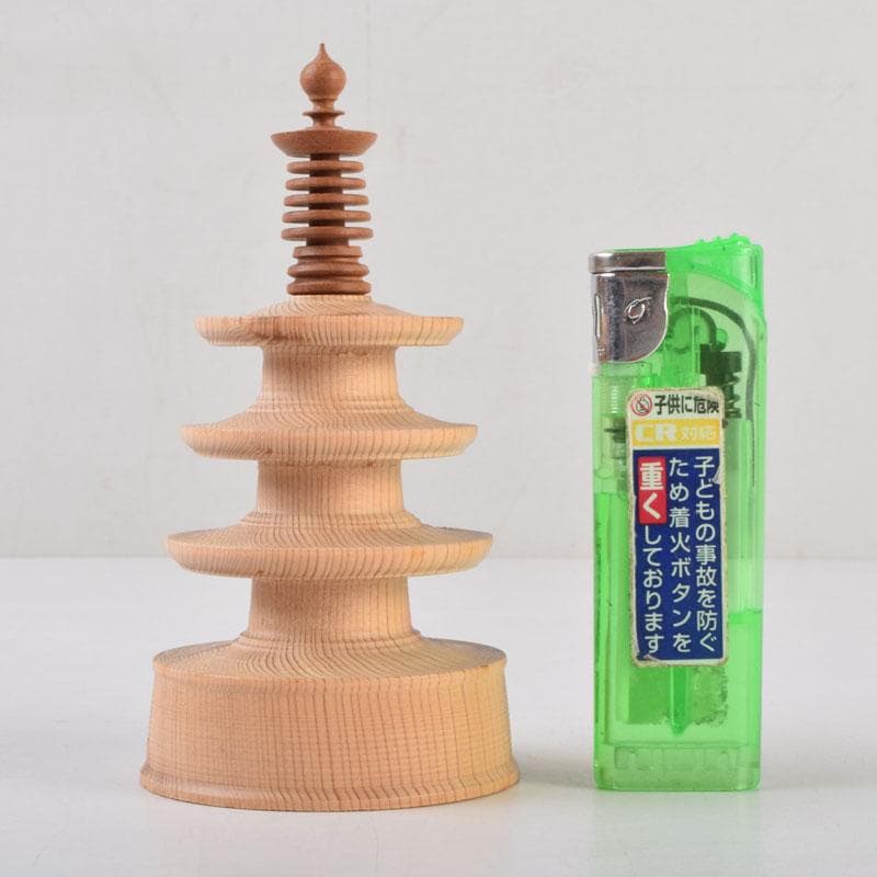 仏教美術　木彫　東大寺古材　百萬塔　在銘　共箱　V　8776