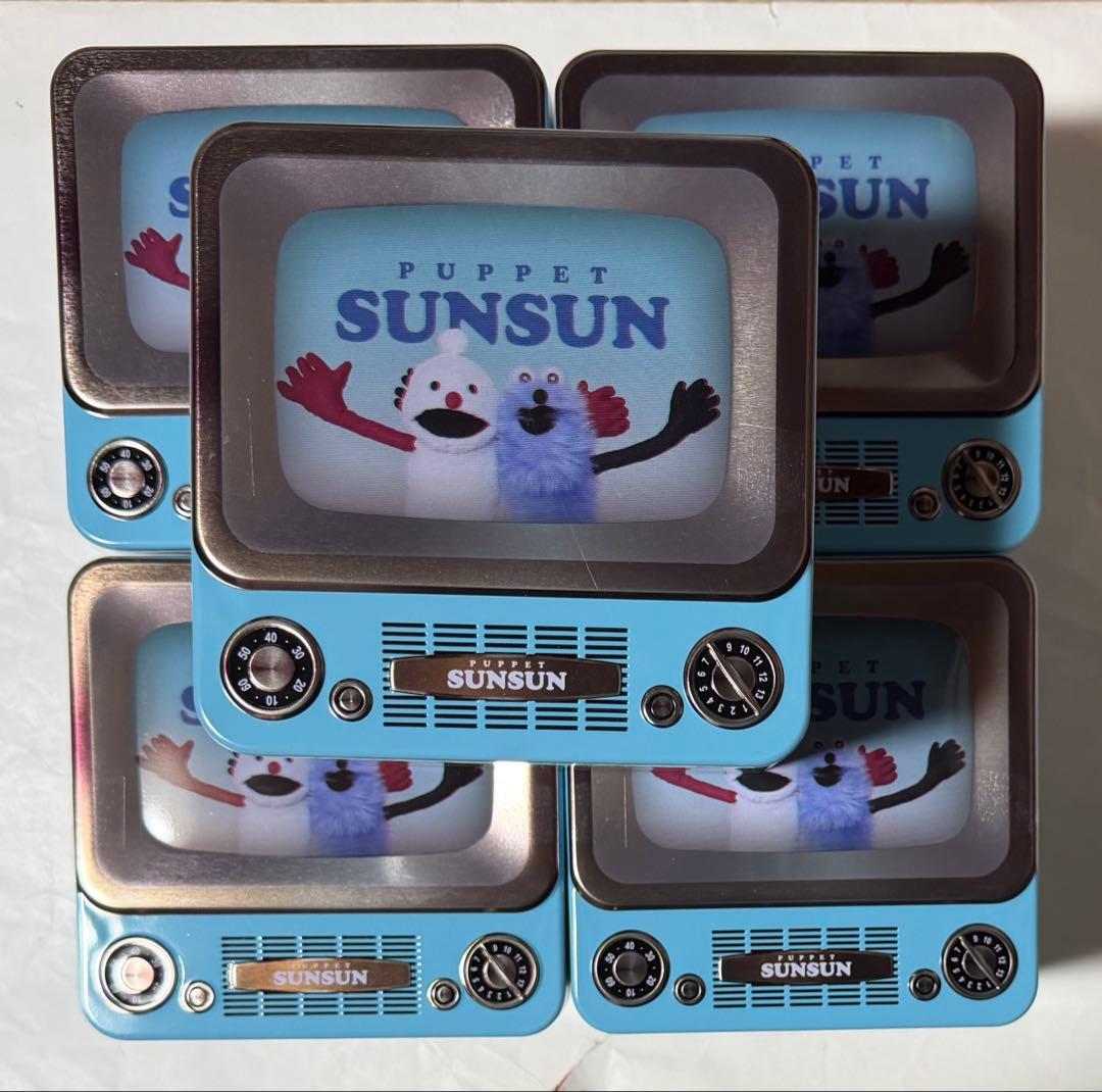 パペットスンスン レトロテレビ缶 ショッパー付き 新品未開封品